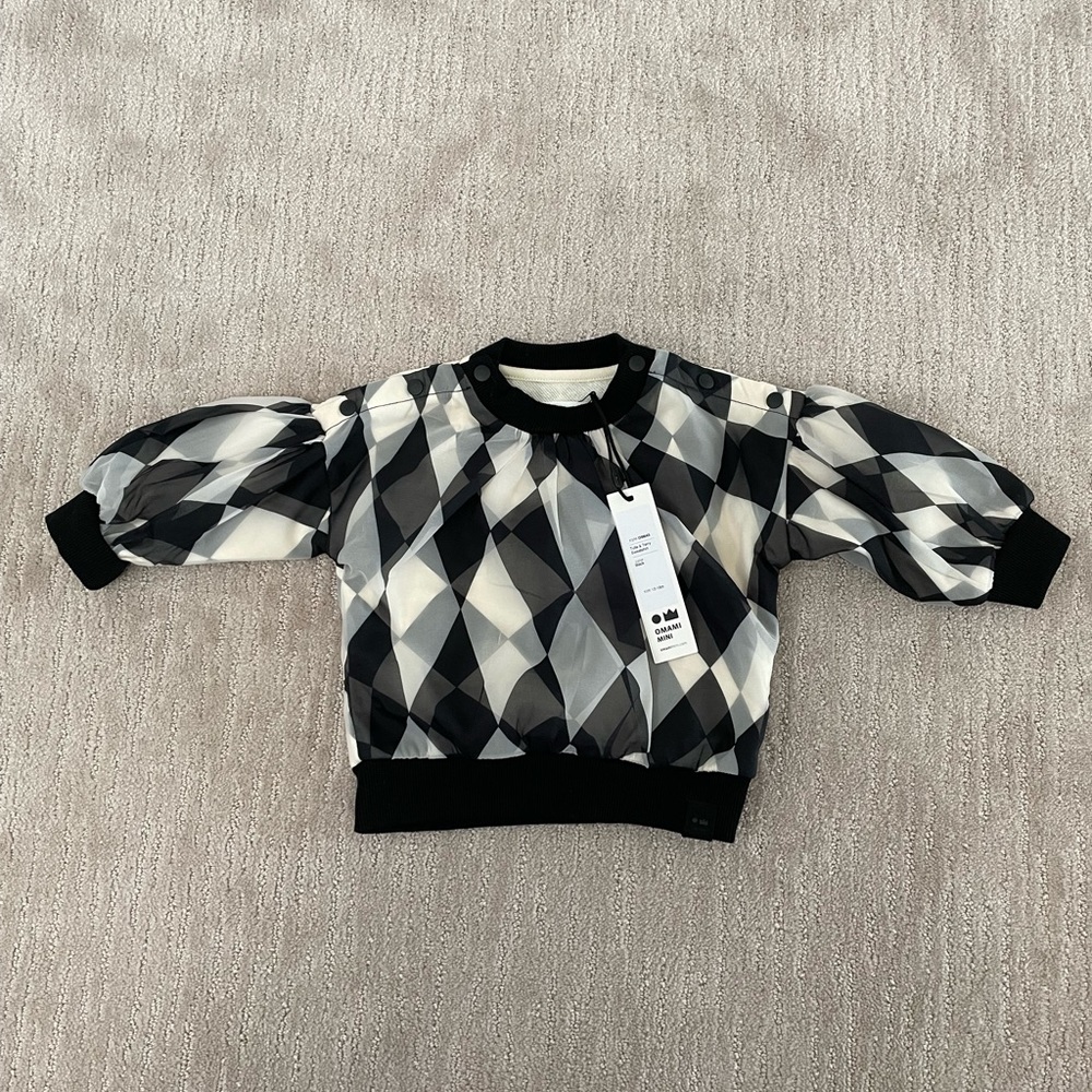 Omamimini tulle sweatshirt in harlequin pattern.  Sz 12 - 18 mos. NWT